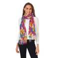 thumbnail image 2 of FORMRS Womens Scarf Winter Soft Long Big Warm Shawls Wrap Tassel Scarves, Red Whimsical Floral, 2 of 9