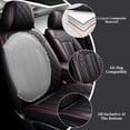 thumbnail image 6 of Fit for Ford Ranger 2024 Seat Cover, Black and Red Line Car Seat Covers, PU Leather Full Set of 5 Seats Retain Seatbelt Port Protect and Upgrade Seats, Only for Crew Cab and XLT,XL,LARIAT, 6 of 6
