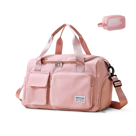 Gym Travel Bag and Toiletry Bag,YUYAFN - Weekender Overnight Bag for women,Pink Travel Bag with Shoe Compartment and Wet Pocket,Suitable for Travel,Fitness,Sports,and Weekend Getaways