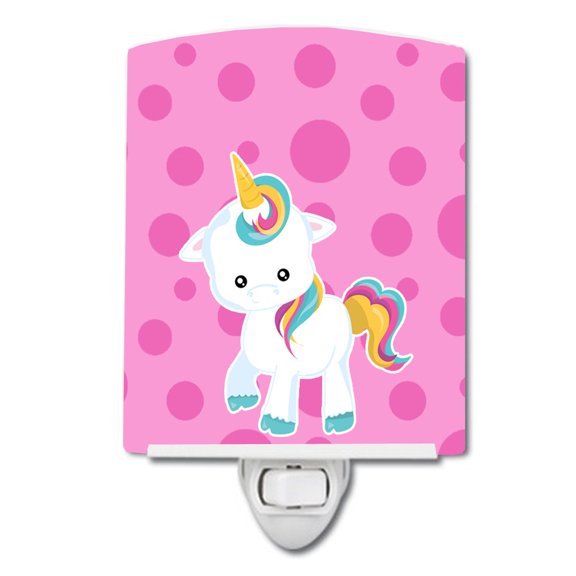 Pink Polkadot Unicorn Ceramic Night Light