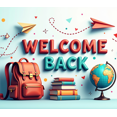 thumbnail image 4 of Welcome Back Banner with Rainbow and Pencils Colorful Backdrop for School Party Classroom Decoration Photography Props Festive Background Decor, 4 of 4