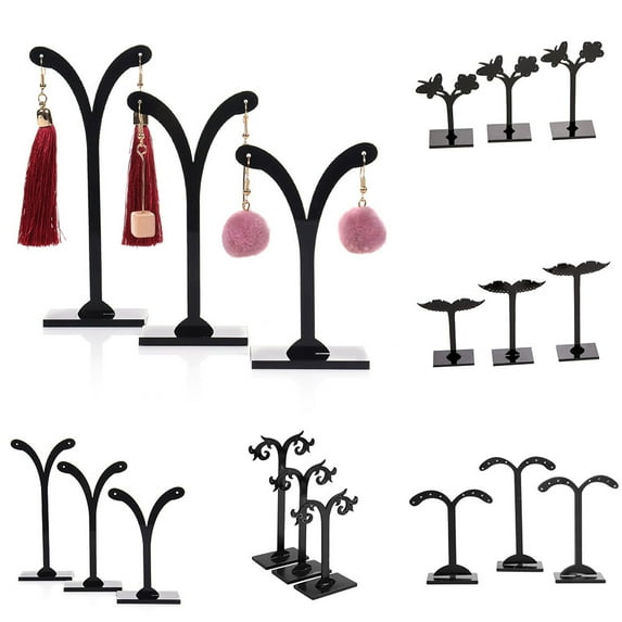 Naierhg 3Pcs Crotch Earring Ear Studs Jewelry Rack Display Stand Storage Hanger Holder