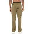 thumbnail image 3 of Tyhengta Mens Pants Athletic Open Bottom Running Pants Mesh Mens Sweatpants with Pockets Khaki/Black M, 3 of 9