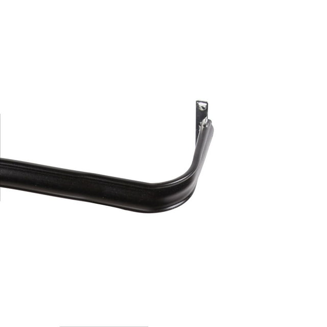 Black metal Eclipse Fast Fit curtain rod with curved corner and mounting bracket for easy installation