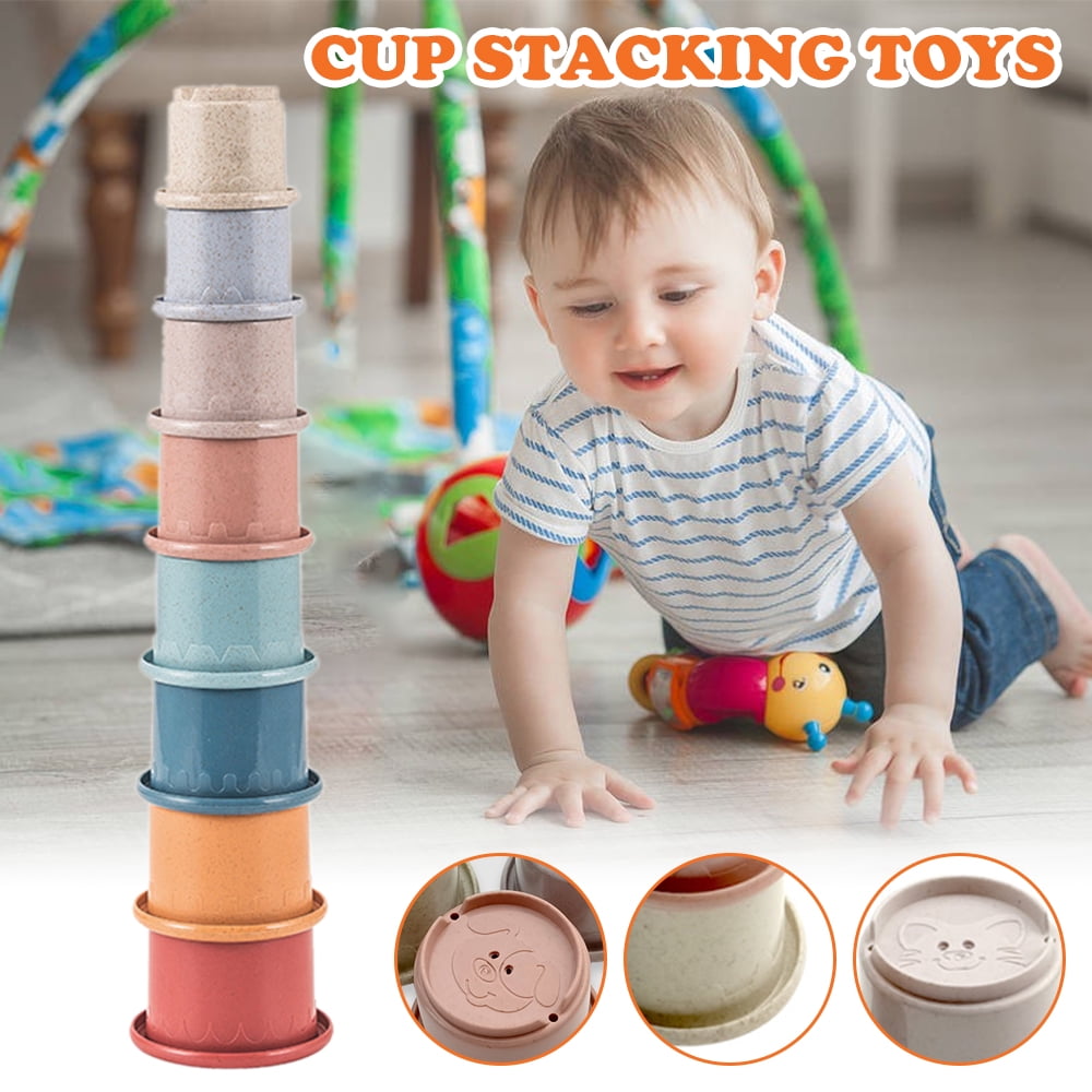 Baby Bathing Toy & Building Toy for Early Educational Develop Montessori Toy Gift for 6 Month 7 Pcs Nesting Cups Toy Boys & Girls Stacking Cup Toys 