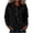 Black, variant on Women Lapel Button Pullover Sweatshirt, Long Sleeve Casual Top with Pouch Pocket, Versatile Transitional Season Apparel for Daily Commuting and Leisure Occasions