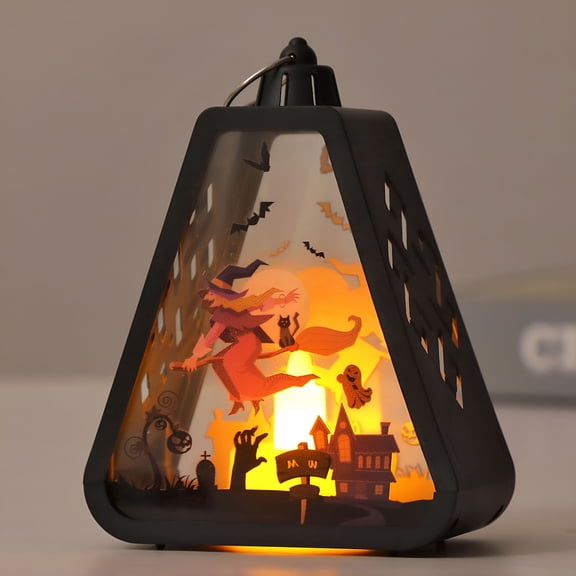 XIBUFE 2026 New Halloween Mini Lantern Decoration Thanksgiving Hanging Ornaments Small Autumn Pumpkin Lantern with Led Candle Light Up Fall Table Centerpiece for Harvest Theme Party Decor
