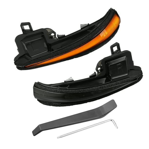 Luz de señal de giro de espejo para Toyota Tacoma Highlander RAV4 MK3 N300 81740-58010 81730-58010 lente ahumada secuencial lateral ámbar LED montaje de luz ABS negro 2 piezas