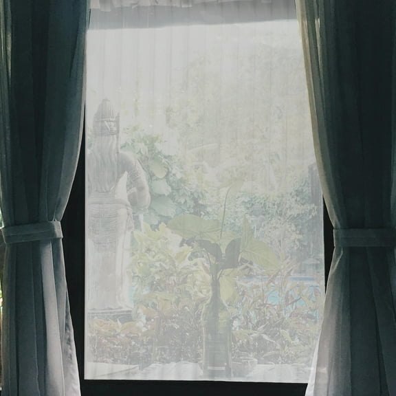 Stripe Pattern Window Privacy Film Self-adhesive Glass Window Sticker for Home 78.74"L x 17.72"W Clear