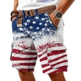 thumbnail image 2 of Men's Patriotic Cargo Shorts With In God We Trust And Cross Print Featuring Statue Of Liberty Graphic And American Flag Pattern Navy L, 2 of 5
