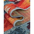 thumbnail image 6 of Unique Loom Outdoor Modern Collection Area Rug - Ikat (5' 3" x 8' Oval Multi/Burgundy), 6 of 9