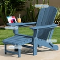 thumbnail image 5 of KINGYES Folding Adirondack Chair, Adjustable Backrest with Pull-Out Footrest & 4-in-1 Mobile Phone, Tablet, Cup Holder Tray, HDPE Plastic Adirondack Chair for Patio Garden Outdoors Fire Pit, 5 of 10