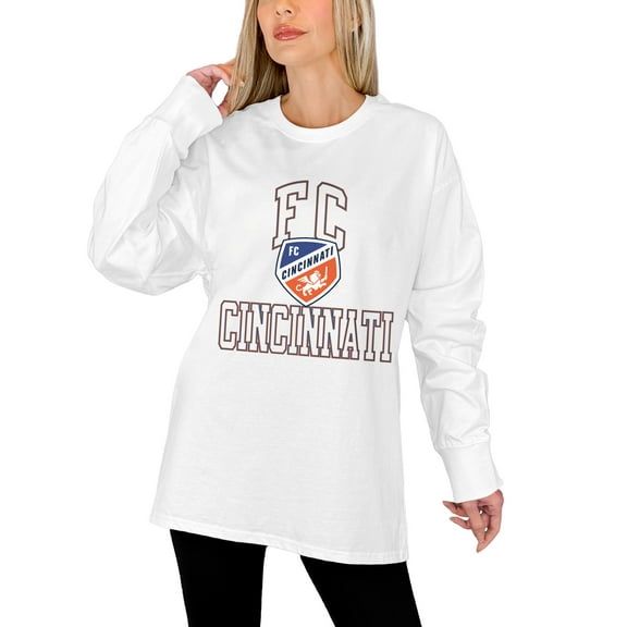 Women's Gameday Couture White FC Cincinnati Oversized Long Sleeve T-Shirt