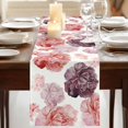 thumbnail image 3 of Table Runners 90 Inches Long Dress Scarves, Red Ombre Spring Floral Farmhouse Coffee/Dining/Kitchen Table Runner for Living Room, Summer Botanical Flowers 13x90 Inch, 3 of 9