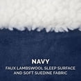 thumbnail image 6 of FurHaven Pet Dog Bed | Orthopedic Faux Sheepskin & Suede Oval Lounger Pet Bed for Dogs & Cats, Navy, Small, 6 of 6