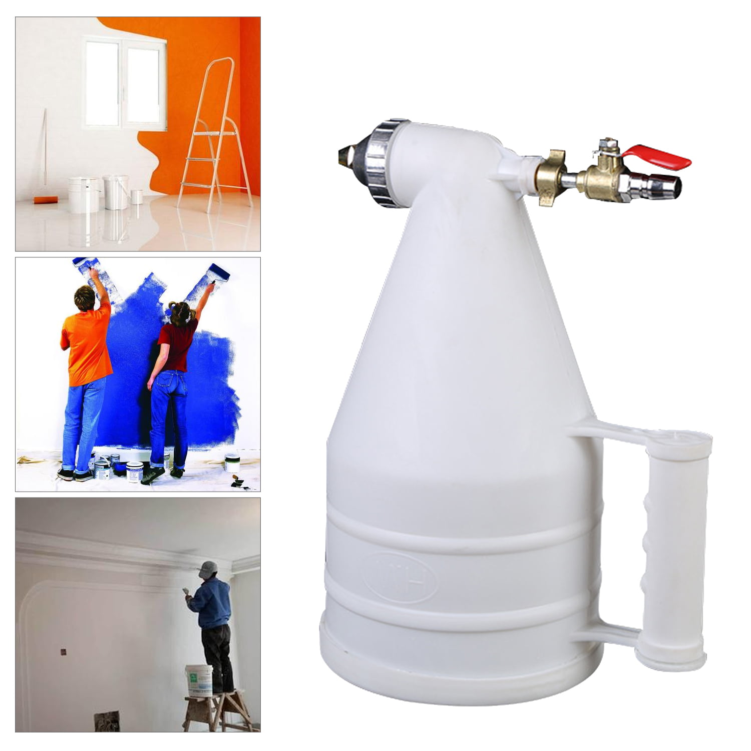 Wall Texture Air Hopper Spray Gun 6L Cup Drywall Render Plaster Painting Q5E6 
