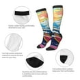 thumbnail image 6 of Lsque Colorful Whimsical Earth Printed Crew Socks Men's Women's LightWeight Thin Casual Calf Socks ,Knee High Socks,Cotton Socks, 6 of 9
