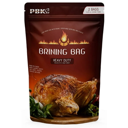 Large Turkey Brine Bags Heavy Duty for Turkey or Ham,  2 pack, with Cooking (Best Container To Brine Turkey)
