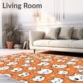 thumbnail image 2 of ODIKA 8'x10' Machine Washable Non-Slip Area Rug, Whimsical Kitten Face Super Absorbent Floor High Traffic Rug, Orange, 723835, 2 of 7