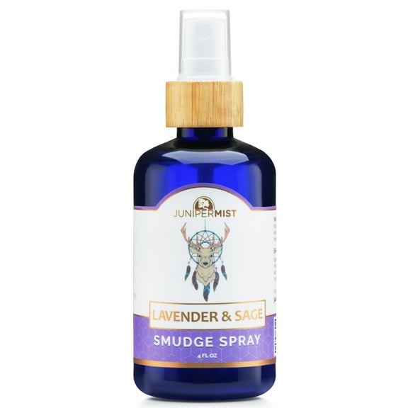 Juniper Mist Lavender & Sage Spray for Cleansing Negative Energy and Protection, Smokeless Sage Smudge Spray, Sage for Smudging, 4 fl 0z