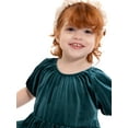 thumbnail image 3 of Wonder Nation Toddler Girls Tiered Velvet Dress with Puff Sleeves, Sizes 12M-5T, 3 of 9