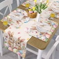thumbnail image 4 of Easter Bunny Egg Floral Table Runners 36 Inches Cotton Linens Party Coffee Table Runner Cloth for Wedding Dinning Holiday, Spring Flowers Rabbits Washable Table Dressers Scarves Decor, 13" Wide, 4 of 6