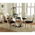 thumbnail image 4 of Furniture of America Genaveve 7-Piece Stainless Steel Dining Table Set in Silver, 4 of 9