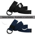 thumbnail image 2 of 2 Pcs Canvas Belt with Double D-Ring Buckle Web Belts Military Cloth Belts for Men, 2 of 5