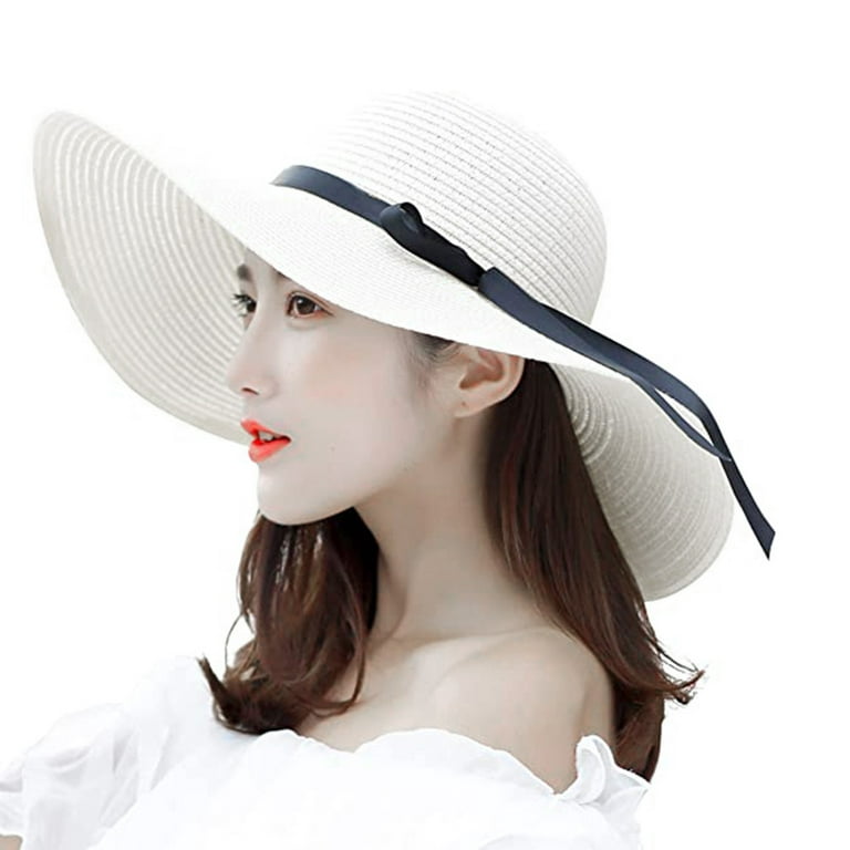 1pc Multicolor Wide Brim Sun Hat For Women, Perfect For Beach, Travel, Hiking Elegant, , White by Shein