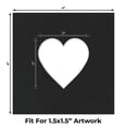 thumbnail image 2 of Black Suede Picture Frame Mat for 4x4 Inch Frames - Heart Opening for 2x2 Photos - 25 Mats, 2 of 7