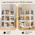 thumbnail image 6 of EnHomee 3 Pack Foldable Storage Bins with Doors & Wheels 150QT Collapsible Storage Bins with Lids Stackable Storage Organizers, 6 of 7