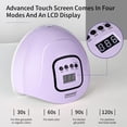 thumbnail image 3 of JODSONE Purple U V LED Nail Lamp, Gel Nail Polish Curing Light with 4 Timers & Auto Sensor, Nail Dryer for Manicure, 3 of 8