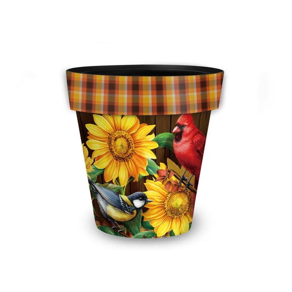 Briarwood Lane Fall Birds and Sunflowers Small Planter