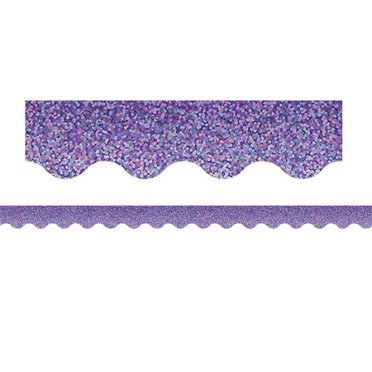 Purple Sparkle Scalloped Border - Pack of 6