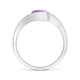 thumbnail image 2 of ANGARA Natural Semi Bezel-Set Solitaire Round 1.15 ct Amethyst Bypass Ring in 14K White Gold for Women (Size-7mm) | February Birthstone, Anniversary, Jewelry Gift for Women | Natural Amethyst Ring, 2 of 9