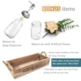 thumbnail image 2 of Farmhouse Wooden Toilet Paper Holder Tray with Mason Jar Soap Dispenser and Flower, Rustic Brown, 2 of 5