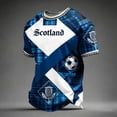 thumbnail image 2 of 2026 Soccer Cup Raglan Short Sleeve T-Shirt for Men, Crew Neck Athletic Jersey - Scottish Football Player & Saltire Graphic Print Casual Summer Top for Daily Wear & Party Sky Blue L, 2 of 5