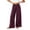 *Wine, variant on VBVC Women's Cotton Linen Side Drawstring Pants , High Waisted Wide Leg Trousers For Women , Ladies' Lightweight Pleated Bottoms with Pockets, Army Green , M-3XL