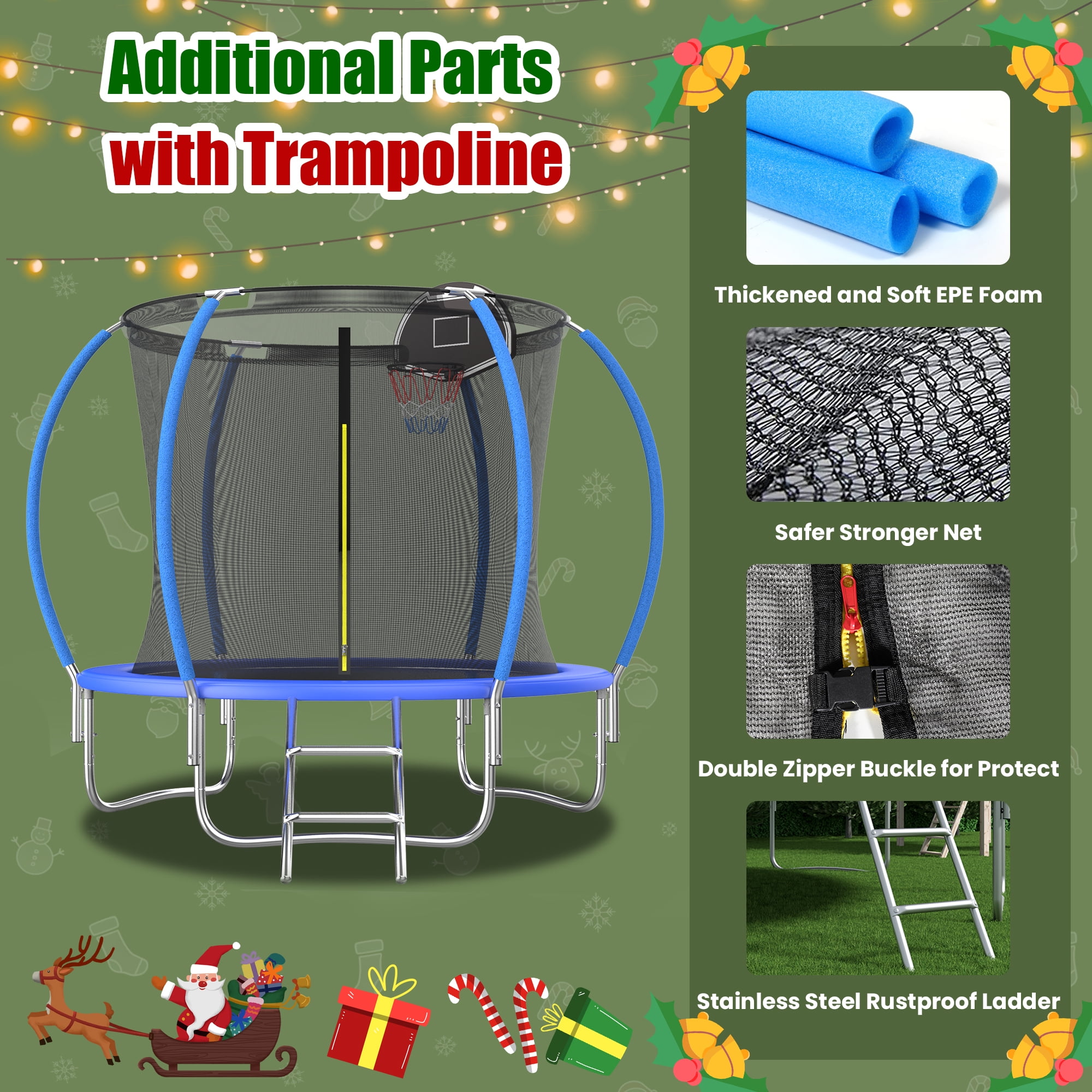 Shengchao Trade 1200LBS 12ft Heavy Duty Outdoor Trampoline for 3-5 Kids and Adults,Backyard Trampoline with Enclosure Net and Ladder, Jumping Trampoline Capacity for Boys and Girls Birthday Gift
