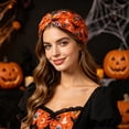 thumbnail image 3 of Textilo Headbands for Women Wide Knotted Head Bands Halloween Pumpkin Turban Non Slip Hairbands Stretch Workout Head Wraps Yoga Hair Scarfs, 3 of 3