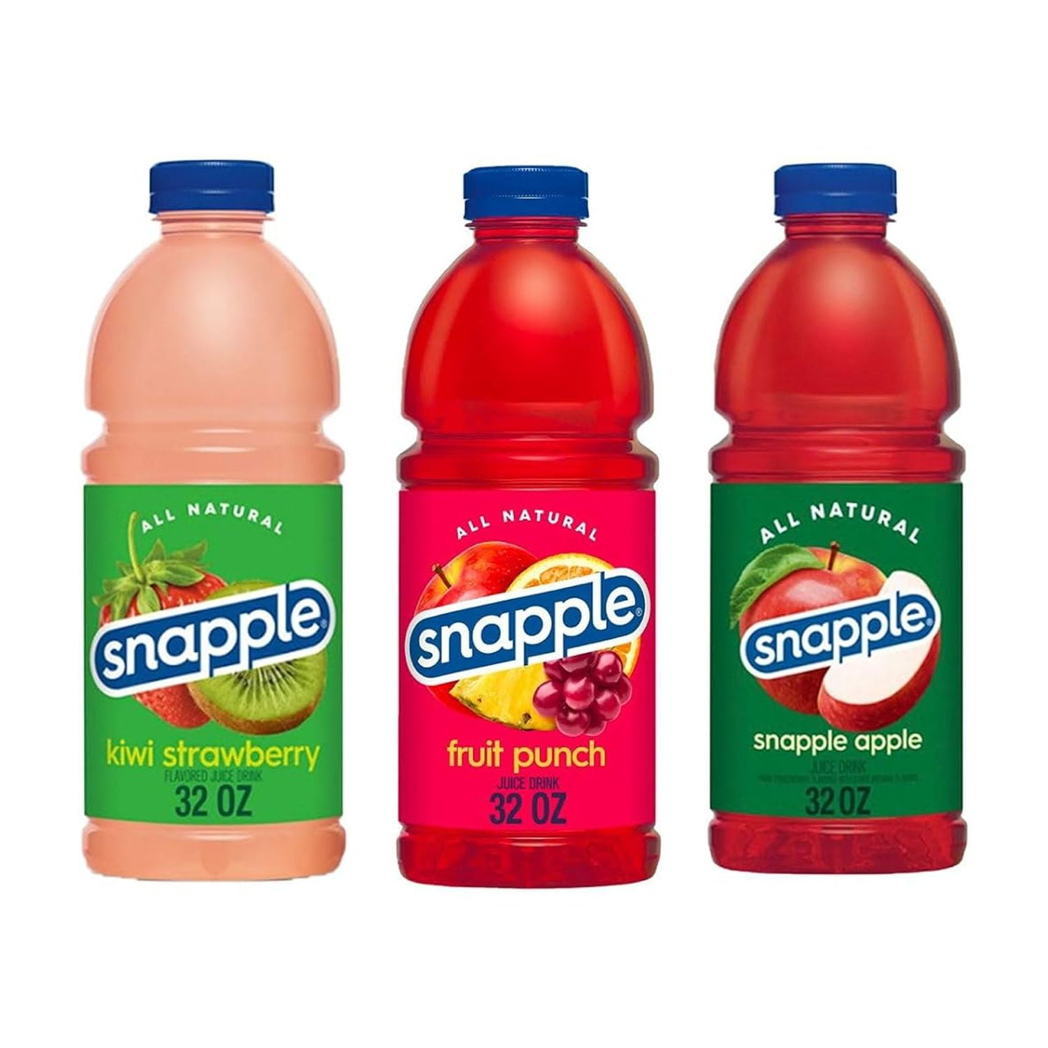Snapple Variety Pack All Natural Fruit Juice Drink, 32 fl oz Plastic Bottles, Made with Real Fruit Flavor, 6-Pack