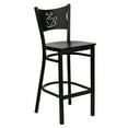 thumbnail image 2 of Flash Furniture HERCULES Series Black Coffee Back Metal Restaurant Barstool - Mahogany Wood Seat, 2 of 7