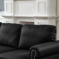 thumbnail image 4 of 59.5" Modern Classic Design with Nails Living Room Loveseat Leather Couch,Upholstered Imitation Cowhide Leather Black, 4 of 5