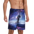 thumbnail image 2 of Naloa Astronauts Start Running Men's Short Pajama Pants, Lounge Comfort Shorts with Elasticized Waistband and Side Pockets - Large, 2 of 9