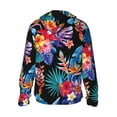 thumbnail image 2 of Goofa Tropical Palm Leaves Printed Women's UPF 50+ Sun Protection Hoodie Jacket Lightweight Long Sleeve Sun Shirt for Women with Pocket Hiking Outdoor-X-Large, 2 of 9
