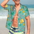 thumbnail image 5 of Lsque Happy Summer pattern Hawaiian Shirt for Men, Unisex Summer Beach Casual Short Sleeve Button Down Shirts-Small, 5 of 9