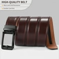 thumbnail image 6 of FALAN MULE Mens Belt Leather Ratchet Belt For Men Dress and Casual with Adjustable Buckle, Trim to Fit,Gift Box, 6 of 9