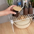thumbnail image 6 of 1/2-Piece Set freezer shelf,Stackable Cabinet Organizer Shelves,Foldable Pantry Shelf,Plate, Dish,Rustproof Metal Storage Organizer, 6 of 9