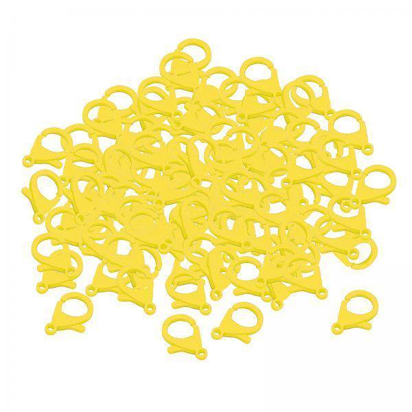 Luzkey 10x100Pcs Plastic Buckle Snap Hook Lobster Clasp for DIY Keychain Bags Yellow