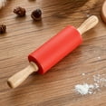 thumbnail image 3 of 2Pcs Small Food Grade Rolling Pins for Children DIY Baking Tool,Silicone Non-sticky Wooden Handle Dumpling Dough Rolling Pins Toy, 3 of 7